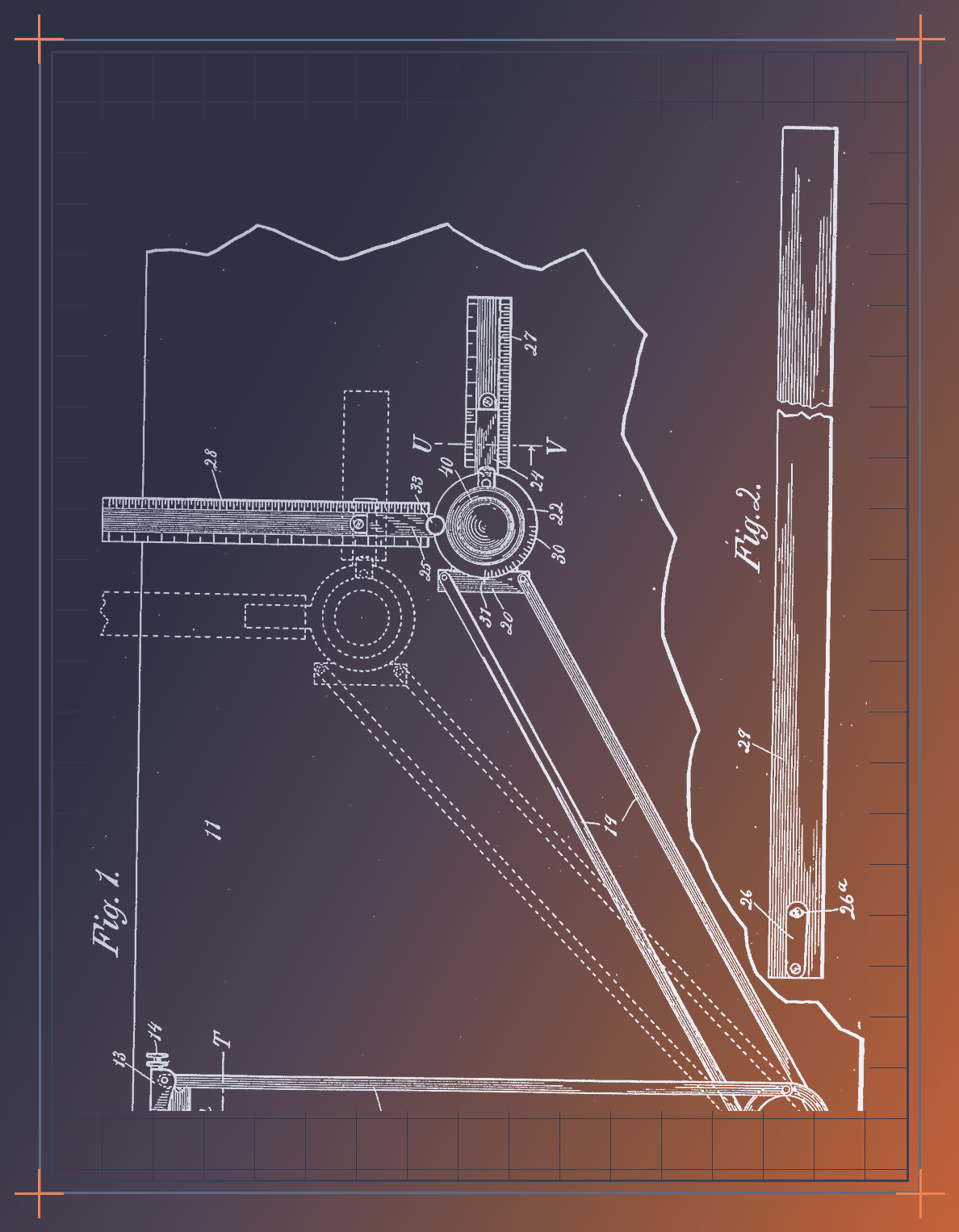 Drafting machine, technical plate