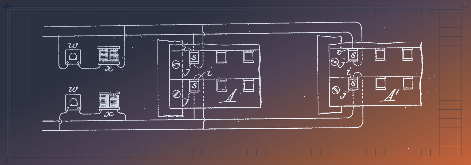 Switchboard circuit, two exchanges on one network, technical plate