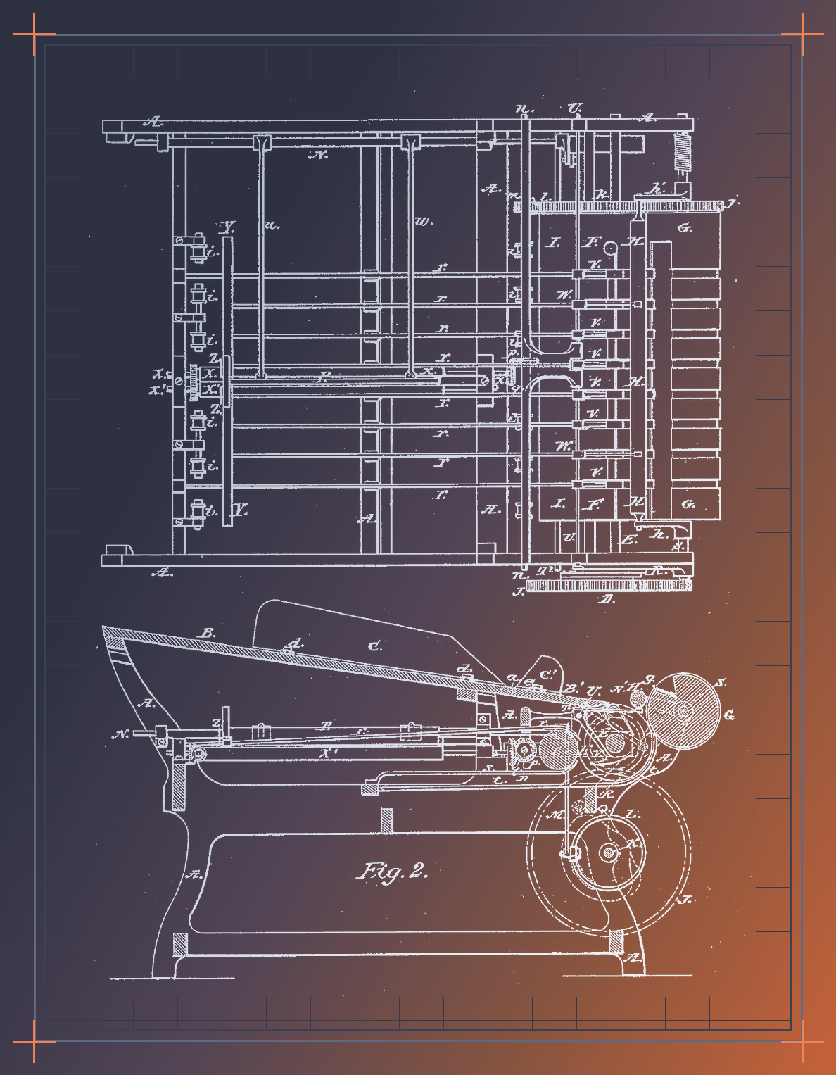 Paper folding machine, technical plate