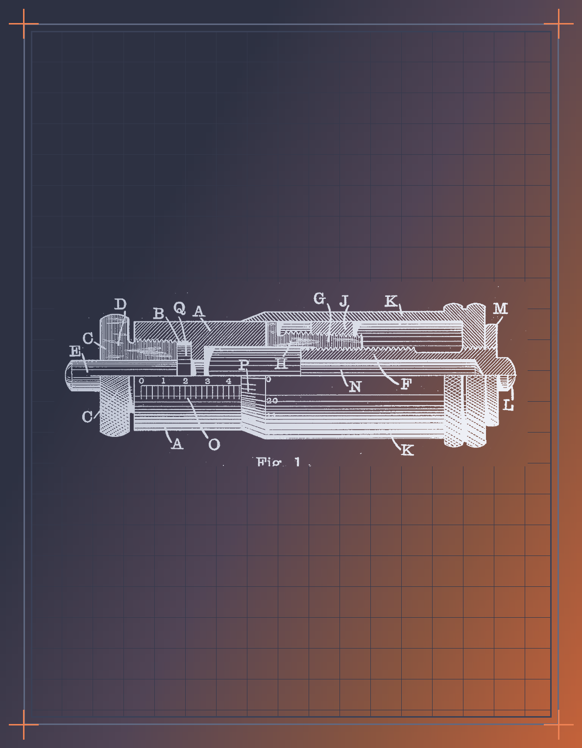 Inside calipers, technical plate